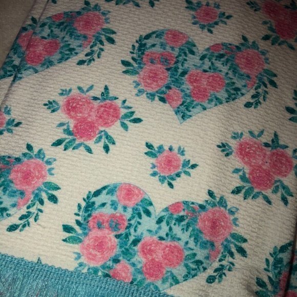 Blue Hearts Pink Flowers Valentine's Easter Day Kitchen Towel Set‎ (2) New - Picture 9 of 10